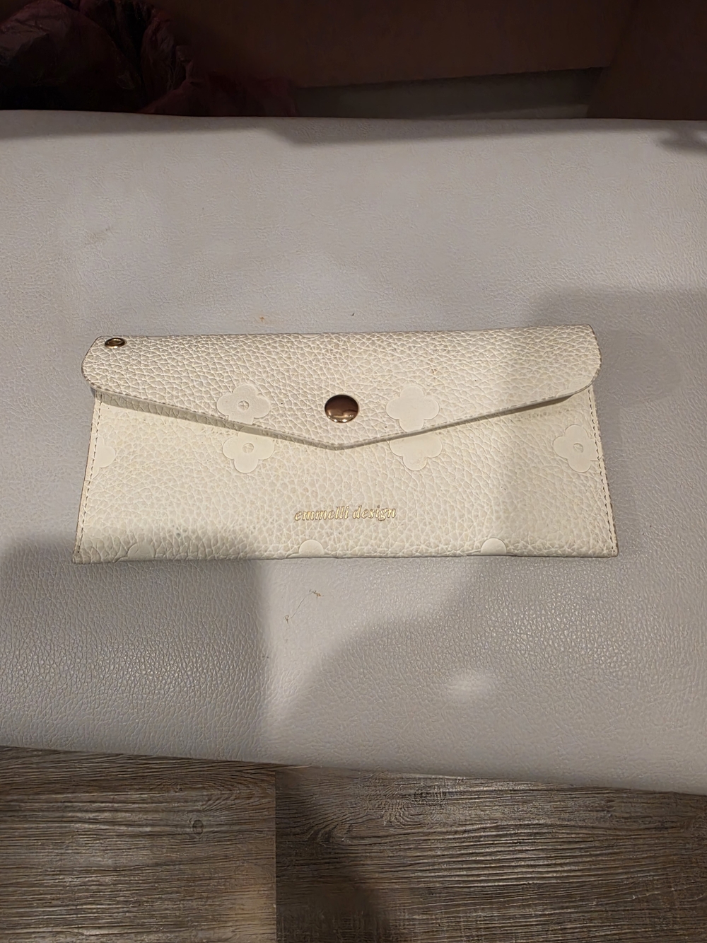 Cream Envelope Wallet Clutch